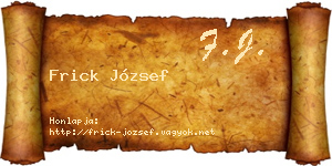 Frick József névjegykártya