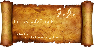 Frick József névjegykártya